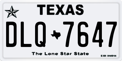 TX license plate DLQ7647