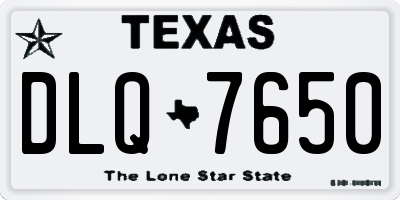 TX license plate DLQ7650