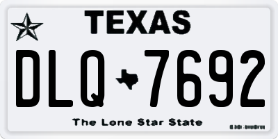 TX license plate DLQ7692