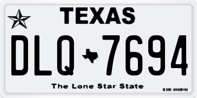 TX license plate DLQ7694