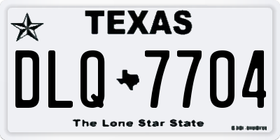 TX license plate DLQ7704