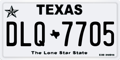 TX license plate DLQ7705