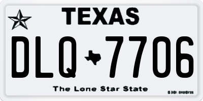 TX license plate DLQ7706