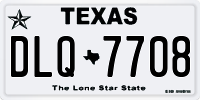 TX license plate DLQ7708