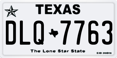 TX license plate DLQ7763