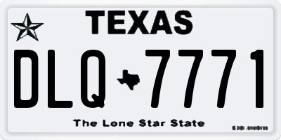 TX license plate DLQ7771