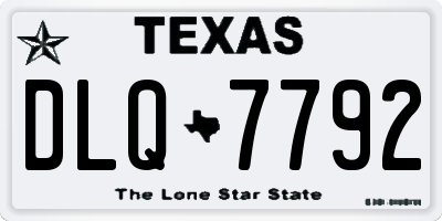 TX license plate DLQ7792