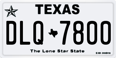 TX license plate DLQ7800