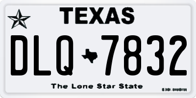 TX license plate DLQ7832