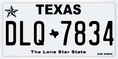 TX license plate DLQ7834