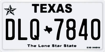 TX license plate DLQ7840