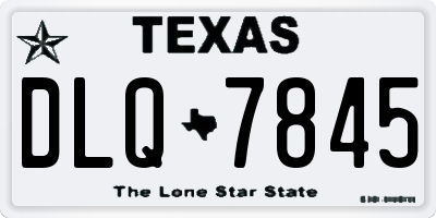 TX license plate DLQ7845