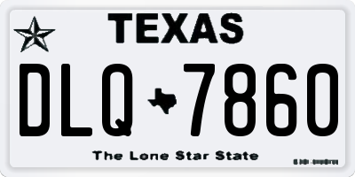 TX license plate DLQ7860