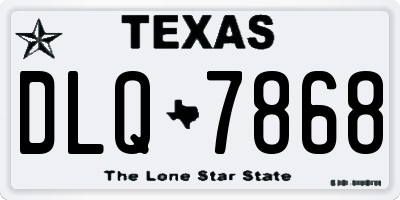 TX license plate DLQ7868