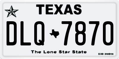 TX license plate DLQ7870
