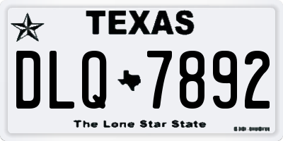 TX license plate DLQ7892