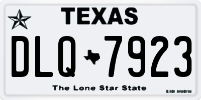 TX license plate DLQ7923