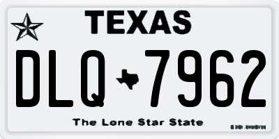 TX license plate DLQ7962