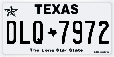 TX license plate DLQ7972