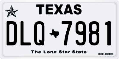 TX license plate DLQ7981