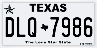 TX license plate DLQ7986