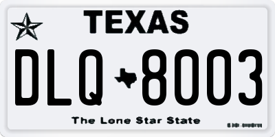TX license plate DLQ8003