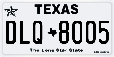 TX license plate DLQ8005
