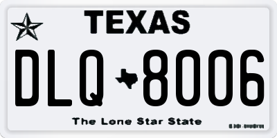 TX license plate DLQ8006