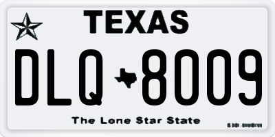 TX license plate DLQ8009
