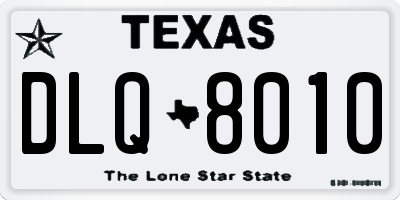 TX license plate DLQ8010
