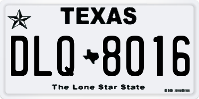 TX license plate DLQ8016