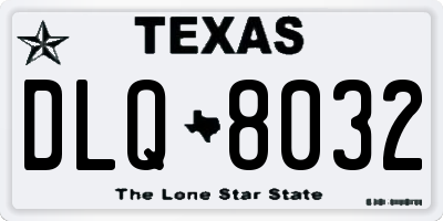 TX license plate DLQ8032