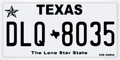 TX license plate DLQ8035
