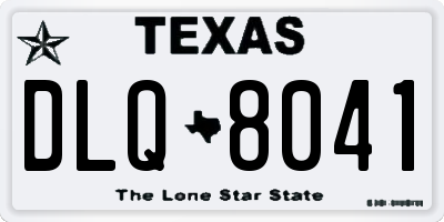 TX license plate DLQ8041