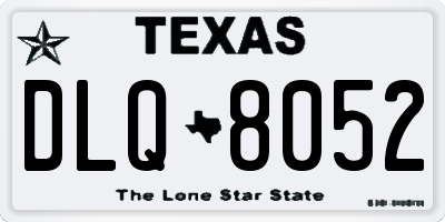 TX license plate DLQ8052