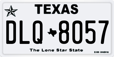 TX license plate DLQ8057