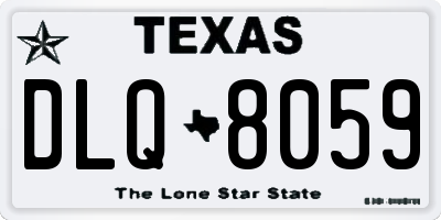 TX license plate DLQ8059