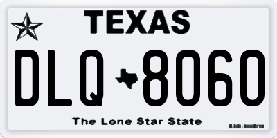 TX license plate DLQ8060