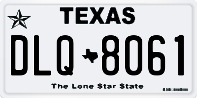 TX license plate DLQ8061