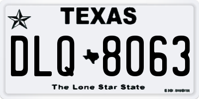 TX license plate DLQ8063