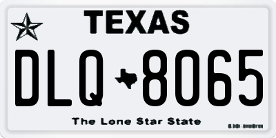TX license plate DLQ8065