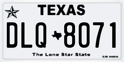 TX license plate DLQ8071