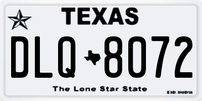 TX license plate DLQ8072