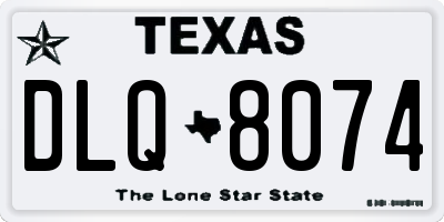 TX license plate DLQ8074