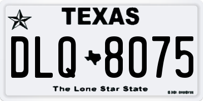TX license plate DLQ8075