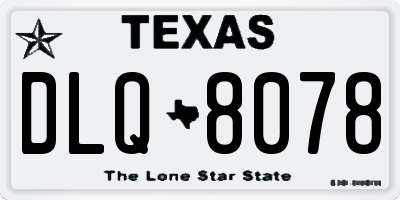 TX license plate DLQ8078