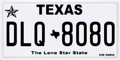 TX license plate DLQ8080