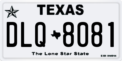 TX license plate DLQ8081
