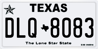 TX license plate DLQ8083