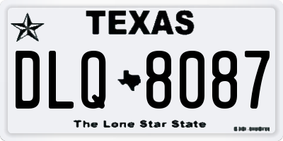 TX license plate DLQ8087